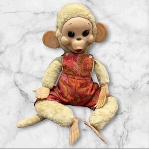 Vintage Rushton Rubber Face Monkey Doll 17” Plush